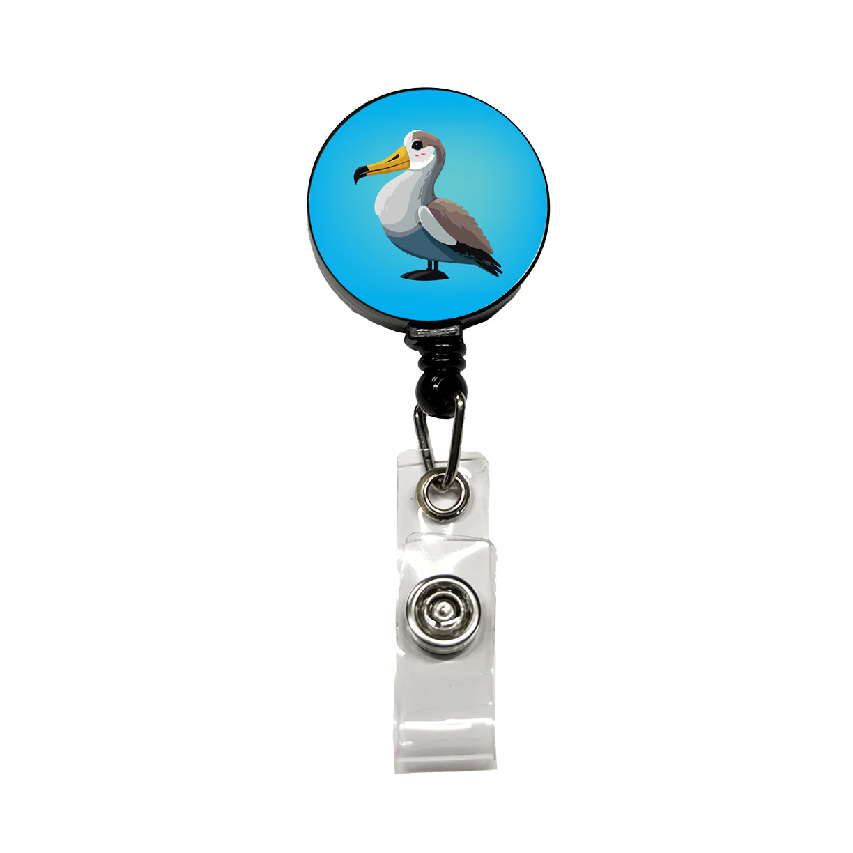 Albatross Bird Retractable ID Key Card Name Tag Badge Holder with Clip