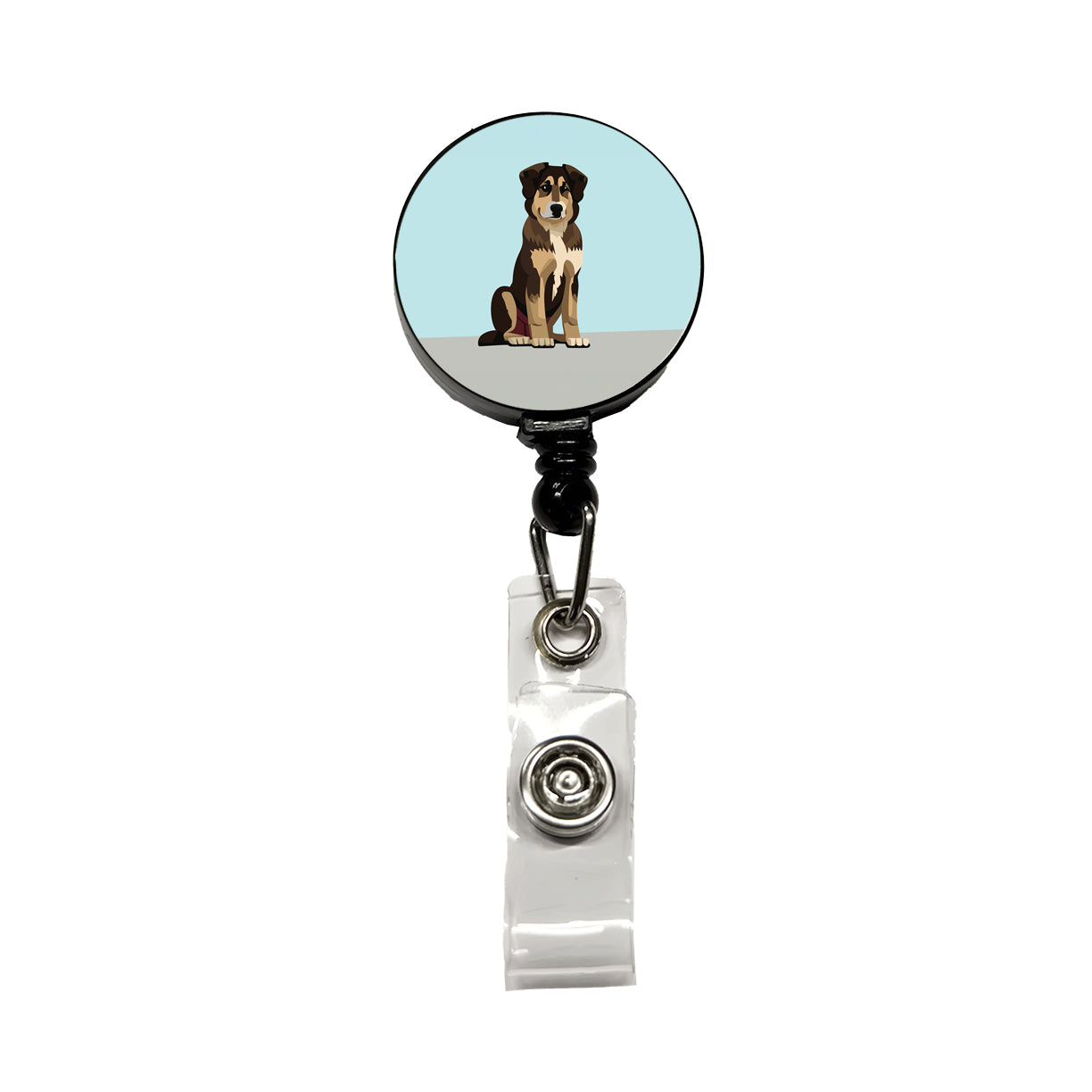 Anatolian Shepherd Dog Sitting Retractable ID Key Card Name Tag Badge Holder with Clip