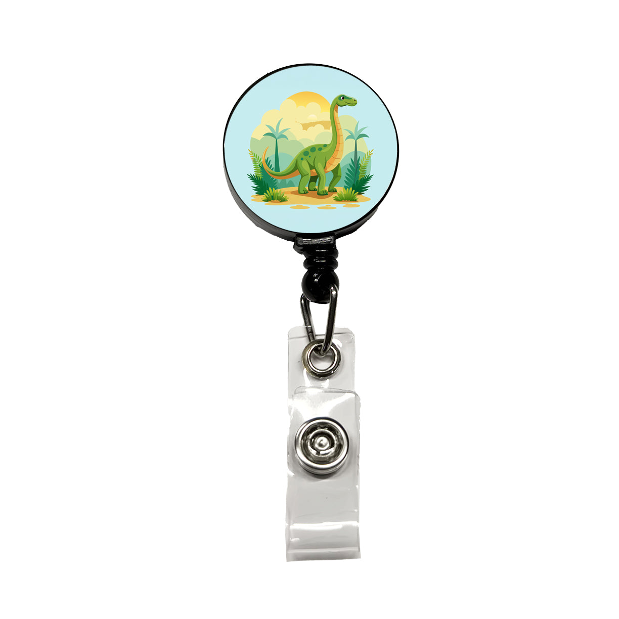 Apatosaurus Dinosaur Retractable ID Key Card Name Tag Badge Holder with Clip