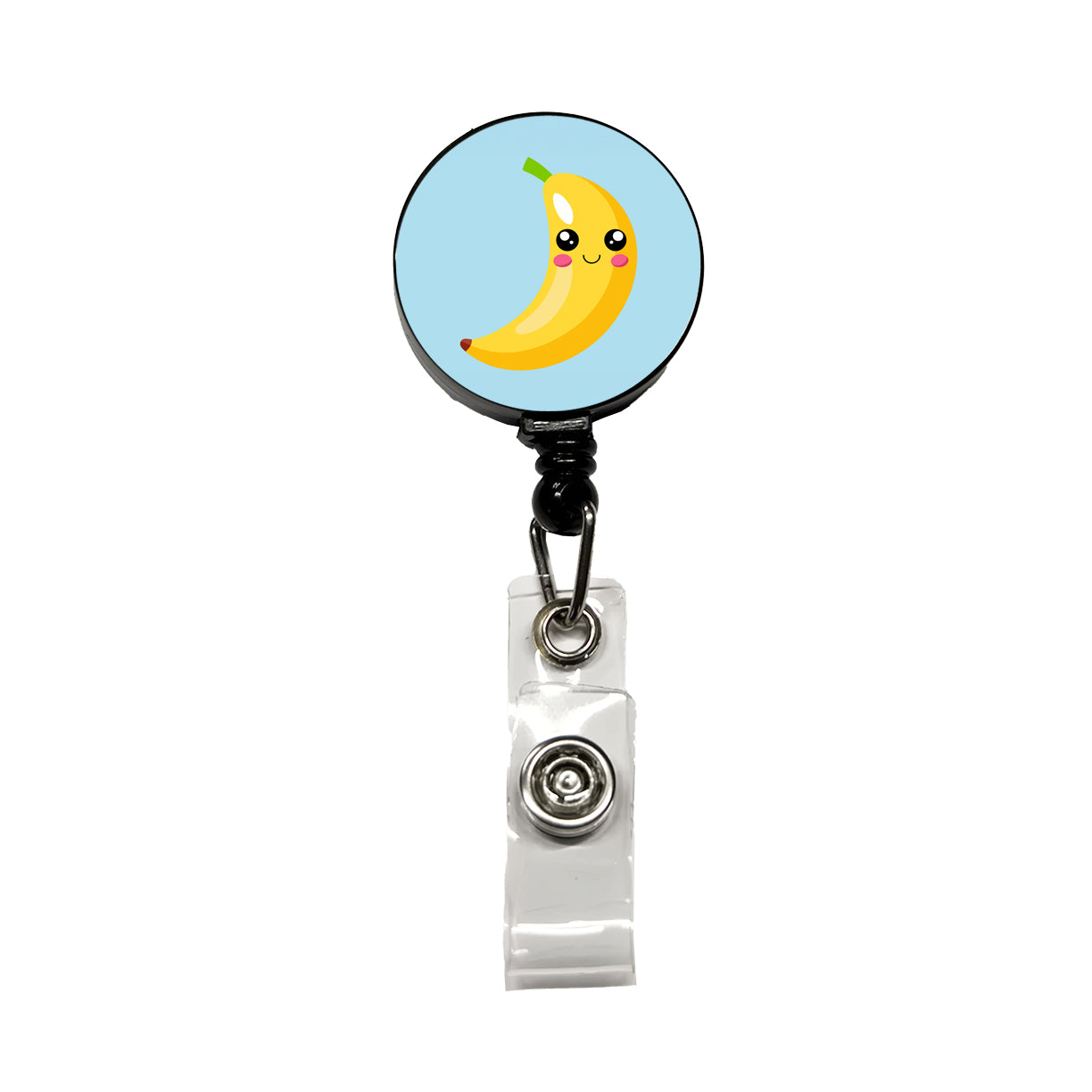 Banana Cute Happy Fruit Retractable ID Key Card Name Tag Badge Holder with Clip