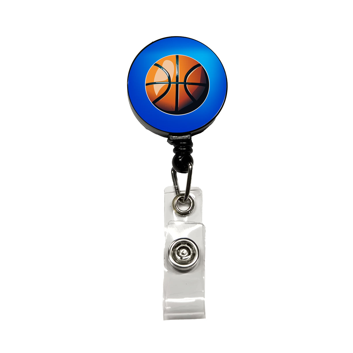 Basketball Sport Retractable ID Key Card Name Tag Badge Holder with Clip