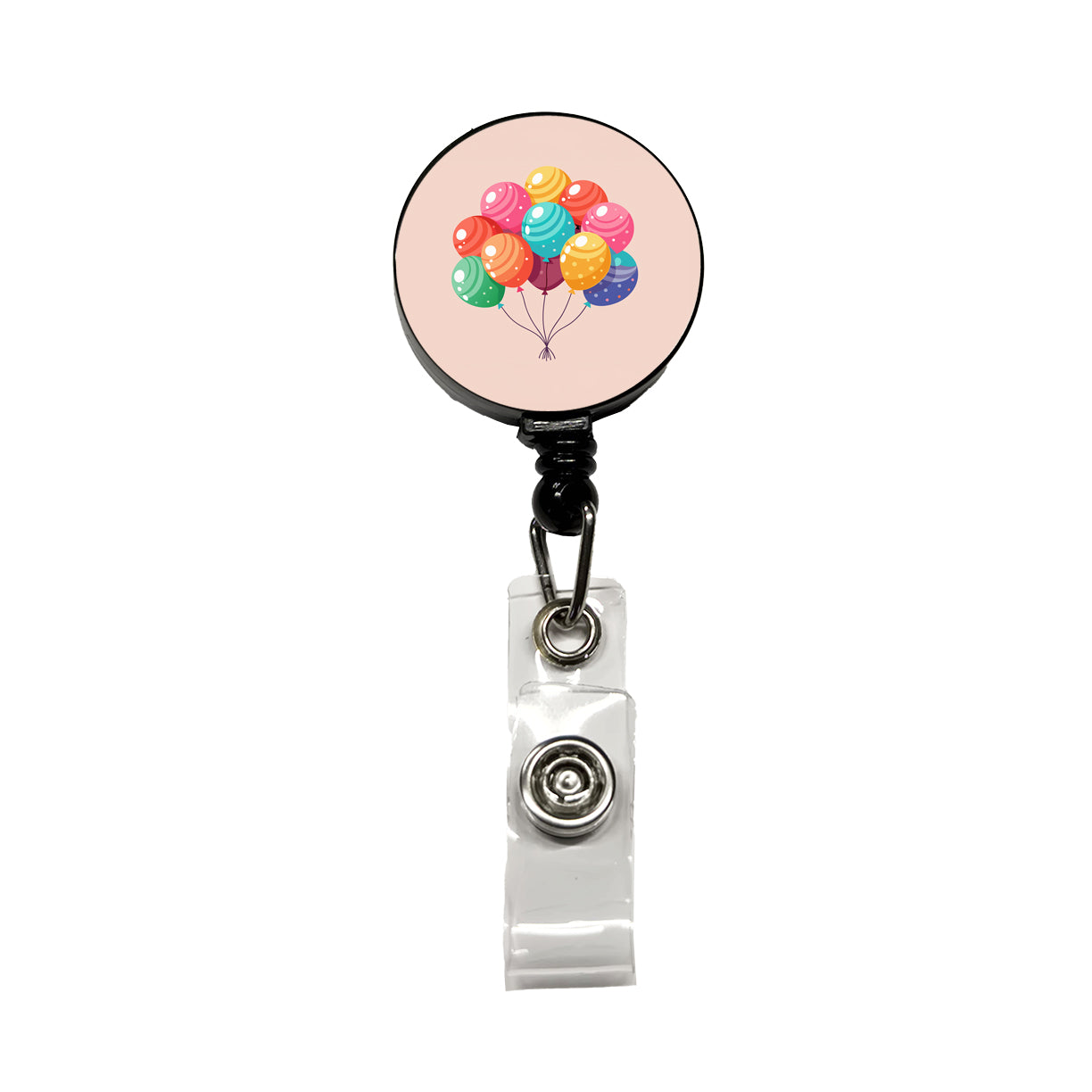 Birthday Balloons Happy Retractable ID Key Card Name Tag Badge Holder with Clip