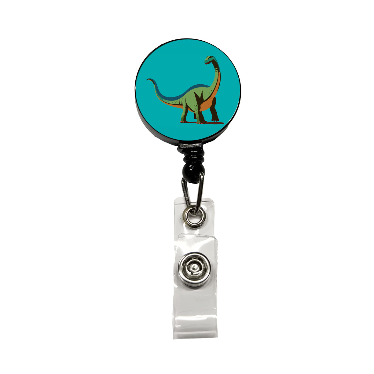 Brontosaurus Dinosaur Retractable ID Key Card Name Tag Badge Holder with Clip