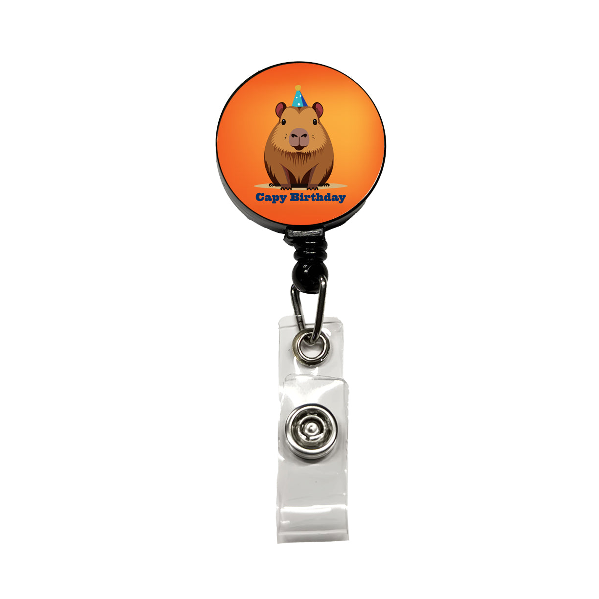 Capybara Happy Capy Birthday Funny Retractable ID Key Card Name Tag Badge Holder with Clip