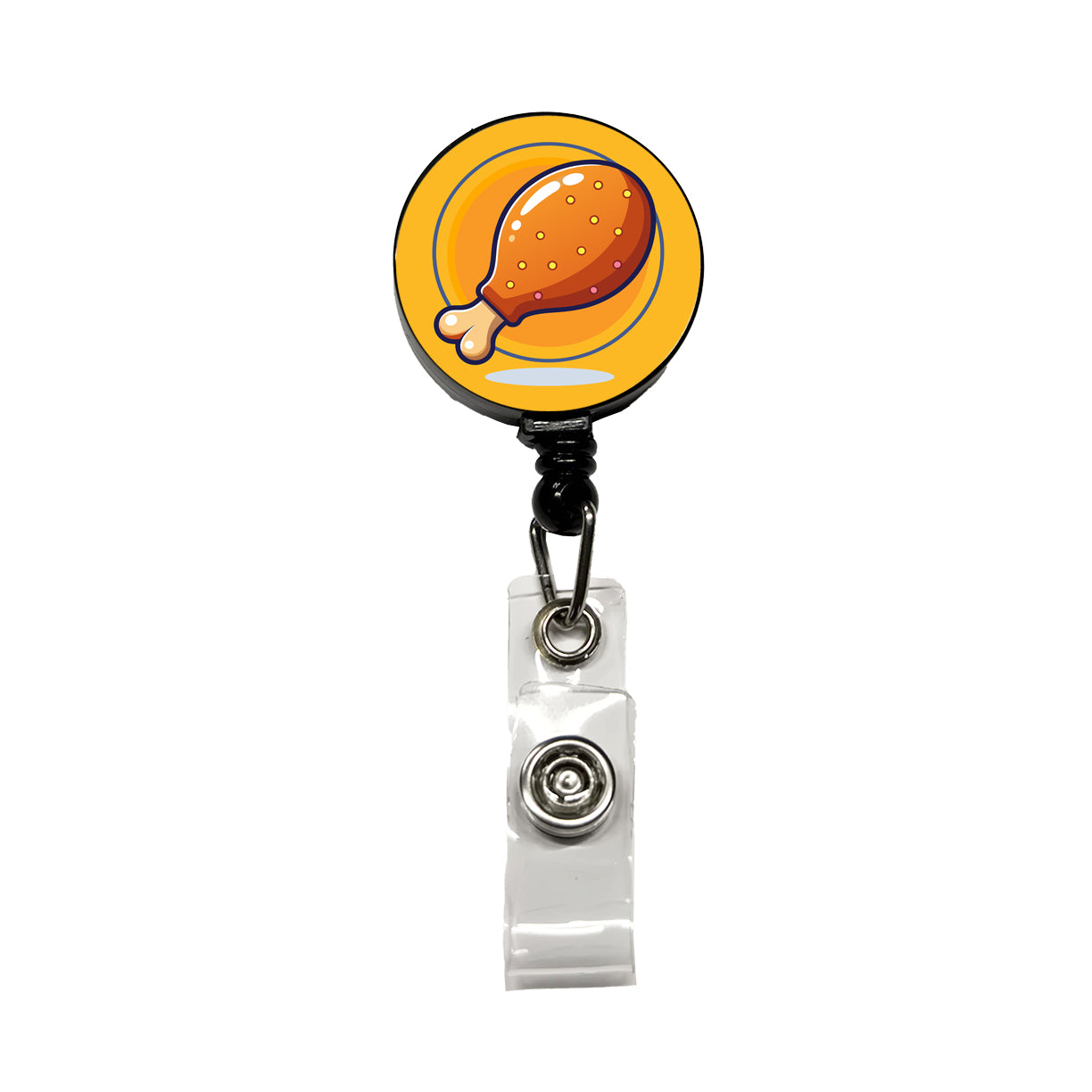Chicken Drumstick Retractable ID Key Card Name Tag Badge Holder with Clip