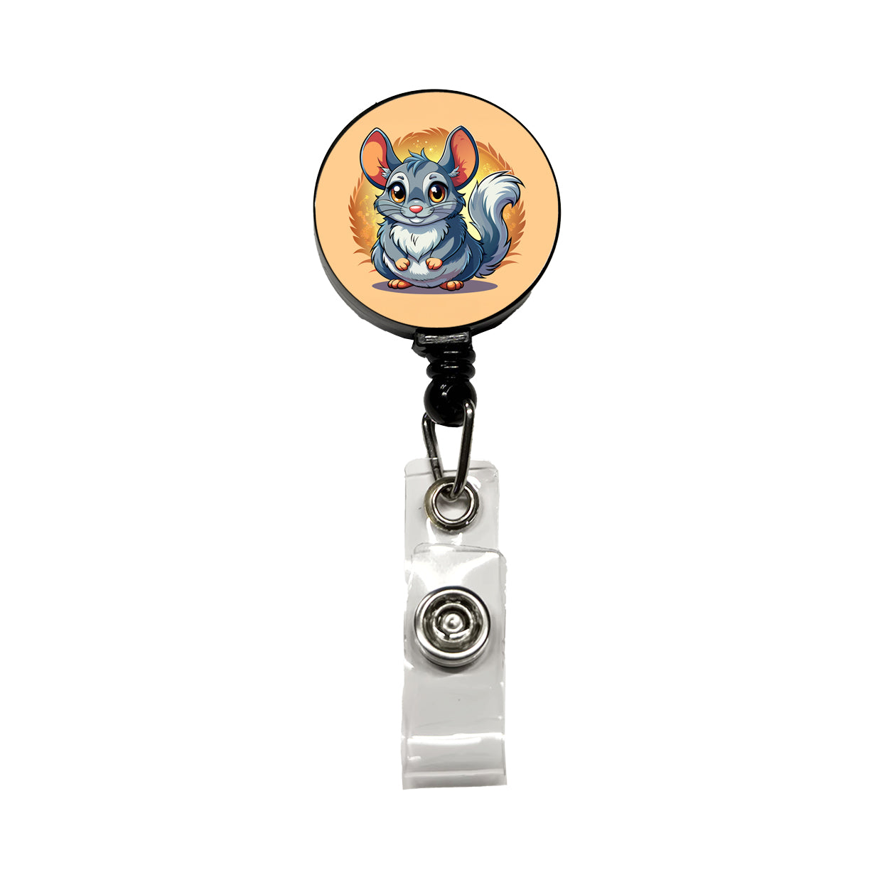 Chinchilla Cute Retractable ID Key Card Name Tag Badge Holder with Clip