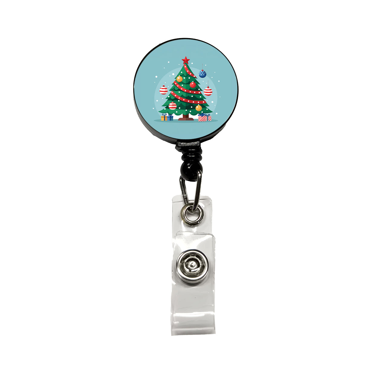 Christmas Patriotic Tree Ornaments Subtle Retractable ID Key Card Name Tag Badge Holder with Clip