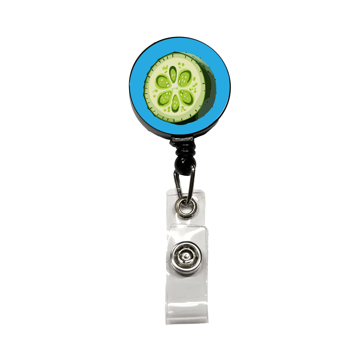 Cucumber Slice Vegetable Retractable ID Key Card Name Tag Badge Holder with Clip