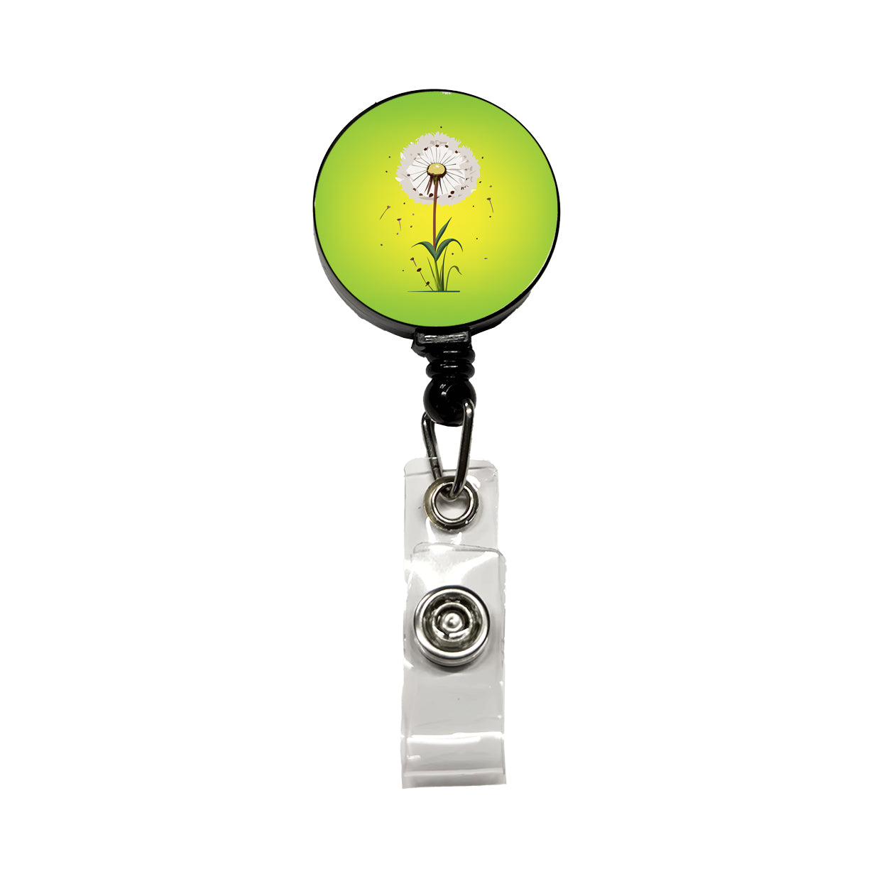 Dandelion Weed Flower Retractable ID Key Card Name Tag Badge Holder with Clip