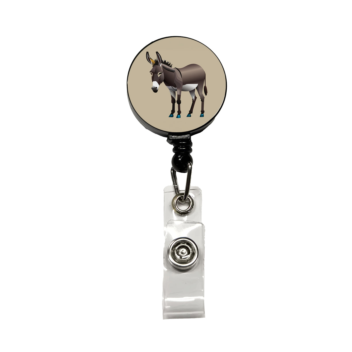 Donkey Standing Retractable ID Key Card Name Tag Badge Holder with Clip