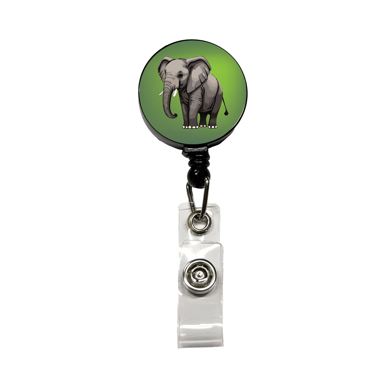 Elephant with Tusks Majestic Retractable ID Key Card Name Tag Badge Holder with Clip
