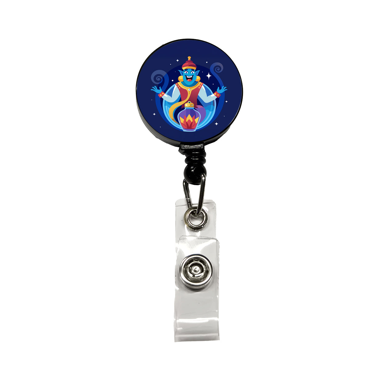 Genie and Bottle Cute Retractable ID Key Card Name Tag Badge Holder with Clip