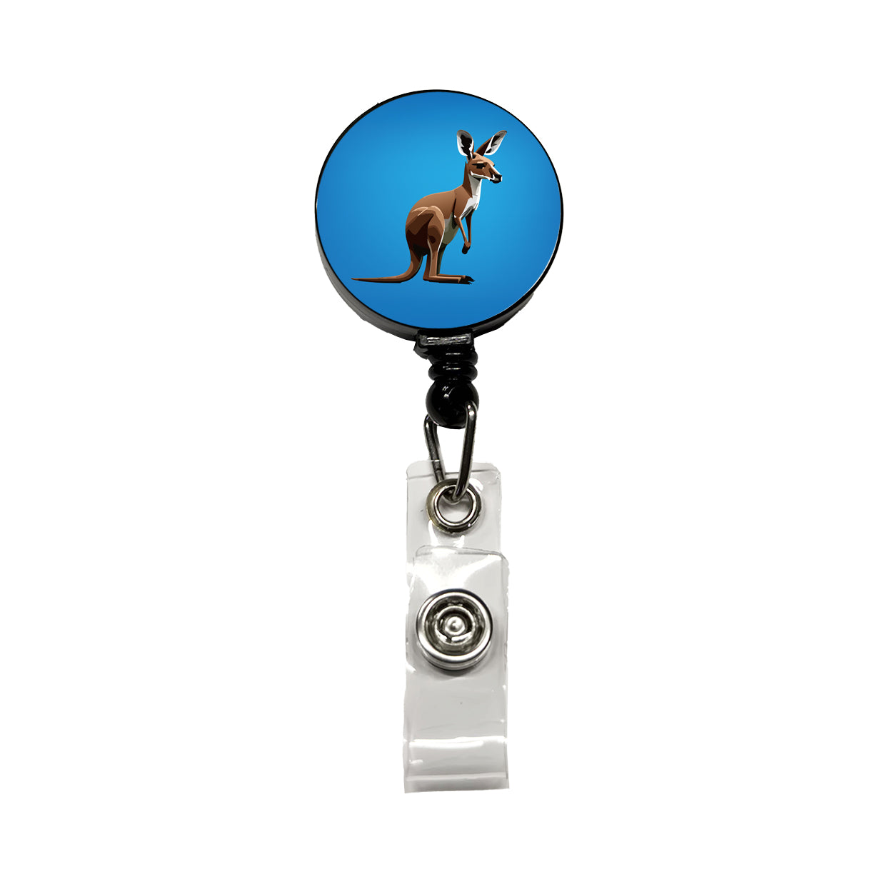 Kangaroo Standing Animal Retractable ID Key Card Name Tag Badge Holder with Clip