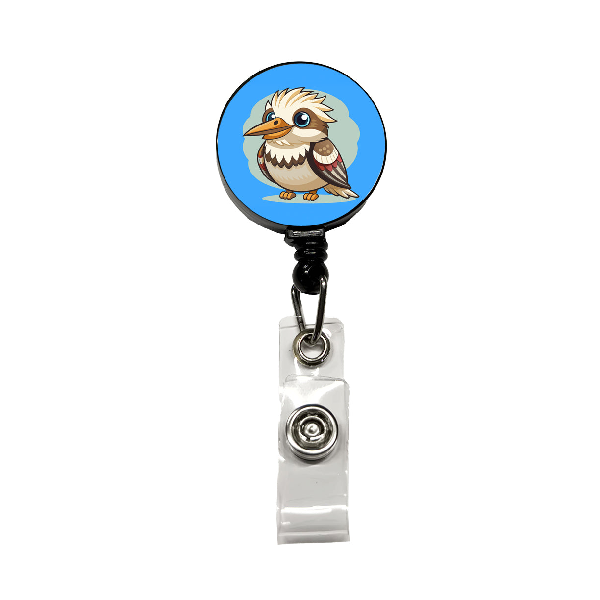 Kookaburra Bird Cute Retractable ID Key Card Name Tag Badge Holder with Clip