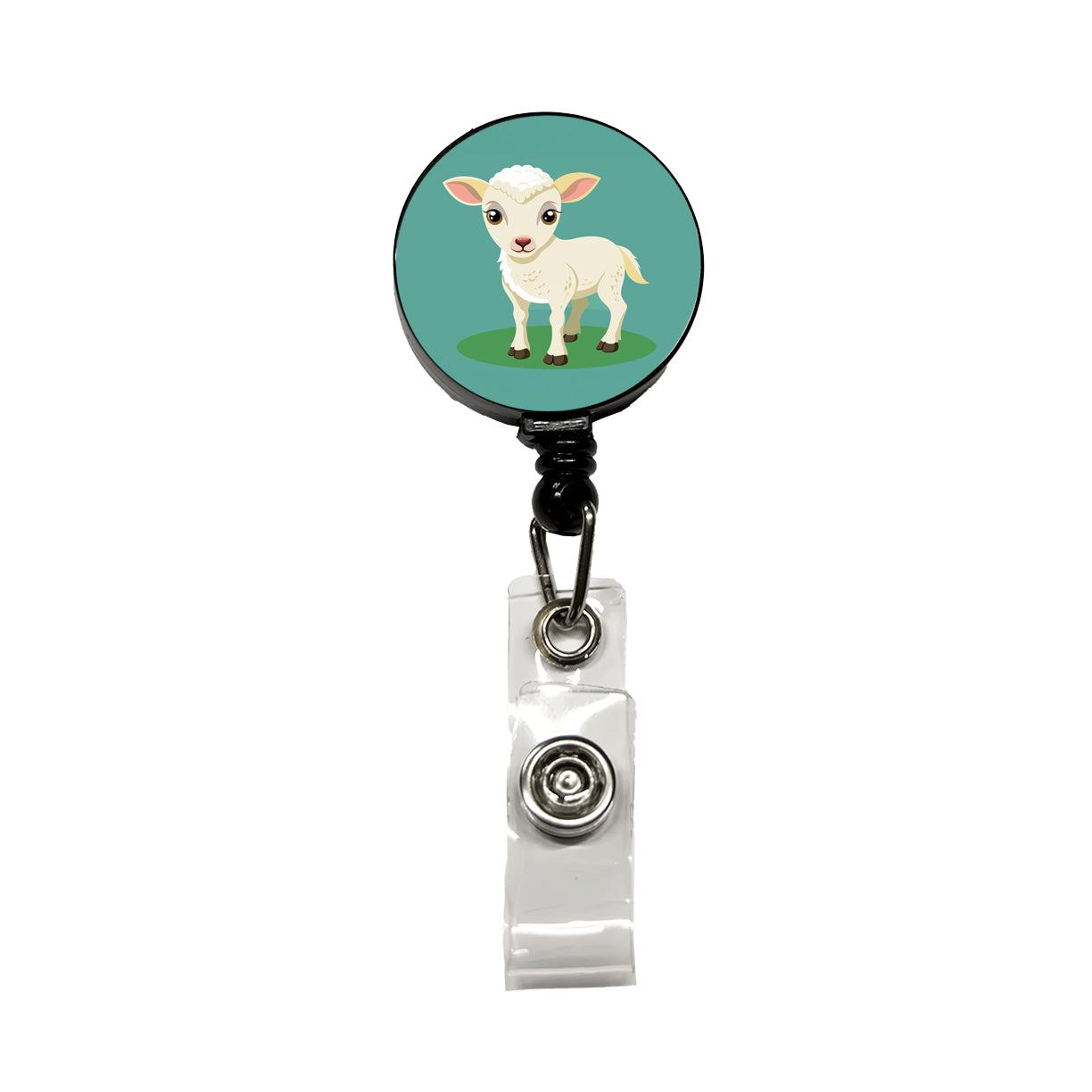 Lamb Baby Cute Retractable ID Key Card Name Tag Badge Holder with Clip