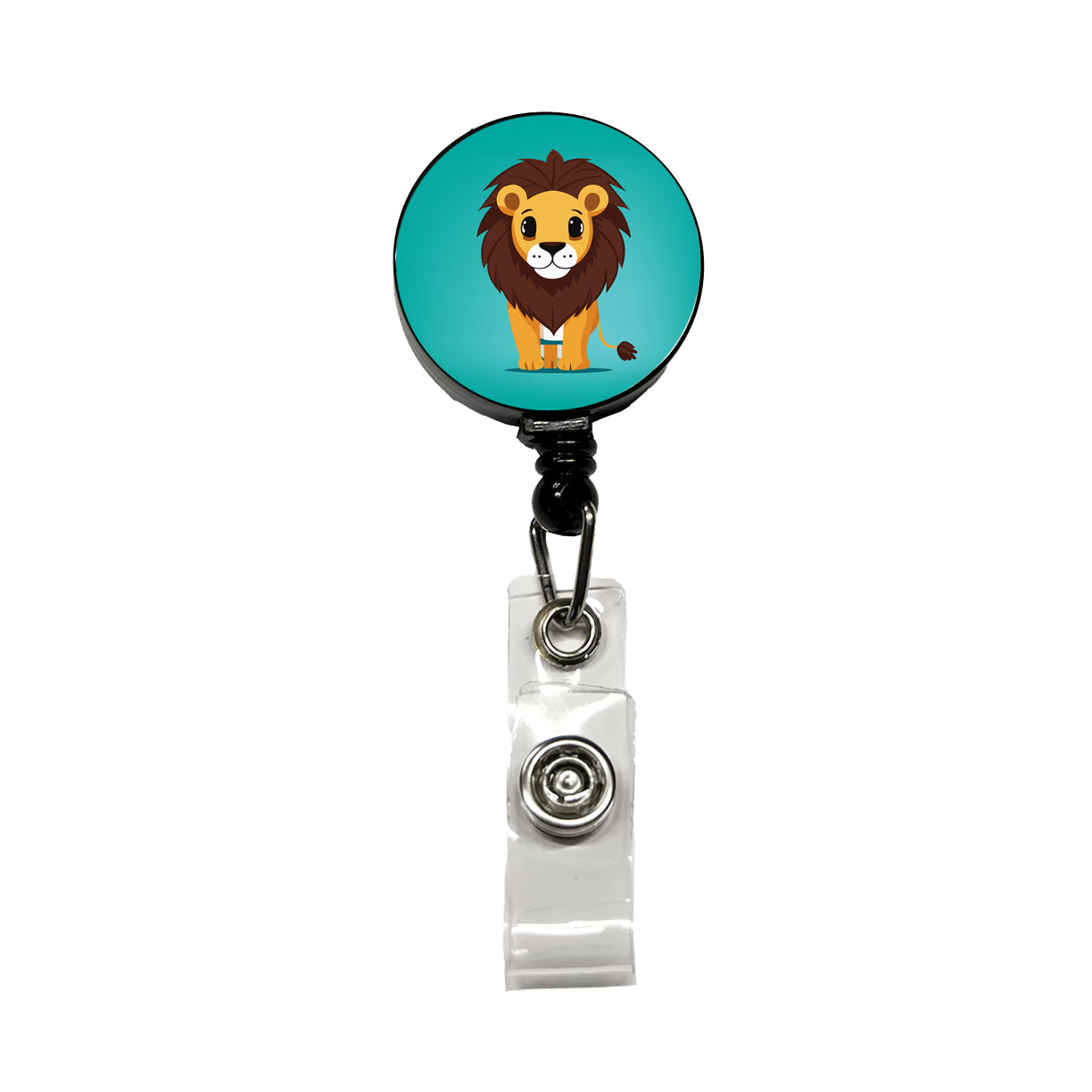 Lion Standing Retractable ID Key Card Name Tag Badge Holder with Clip