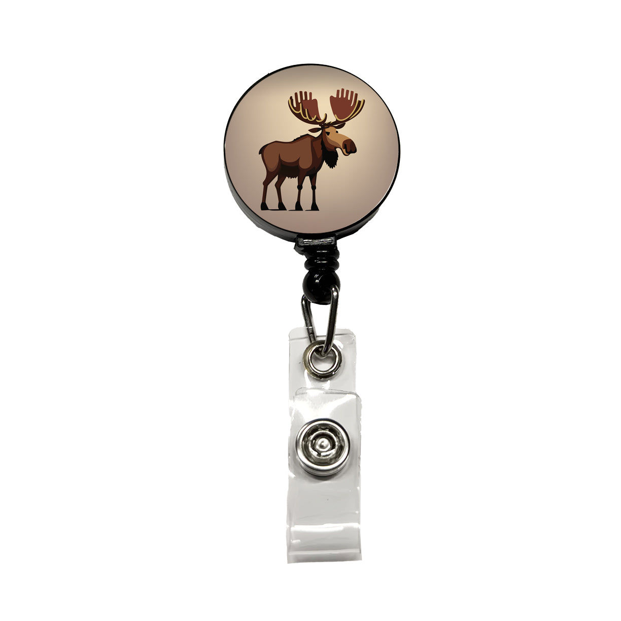 Moose Standing Retractable ID Key Card Name Tag Badge Holder with Clip