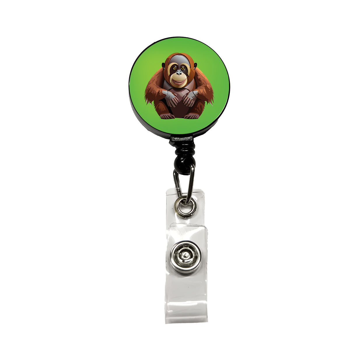 Orangutan Great Ape Sitting Retractable ID Key Card Name Tag Badge Holder with Clip