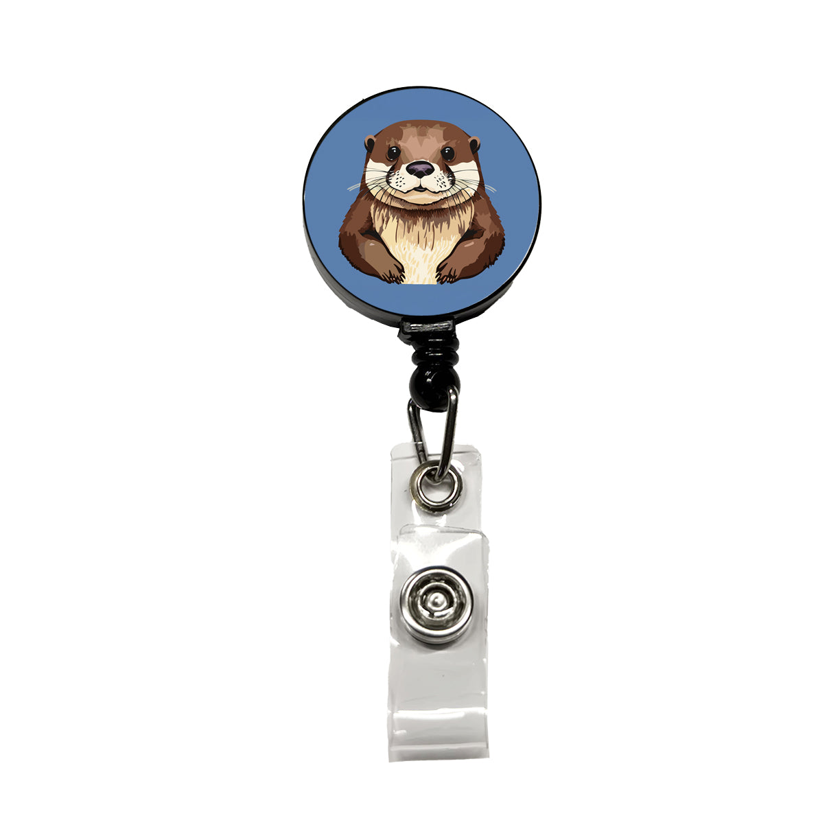 Otter Cute Staring Retractable ID Key Card Name Tag Badge Holder with Clip