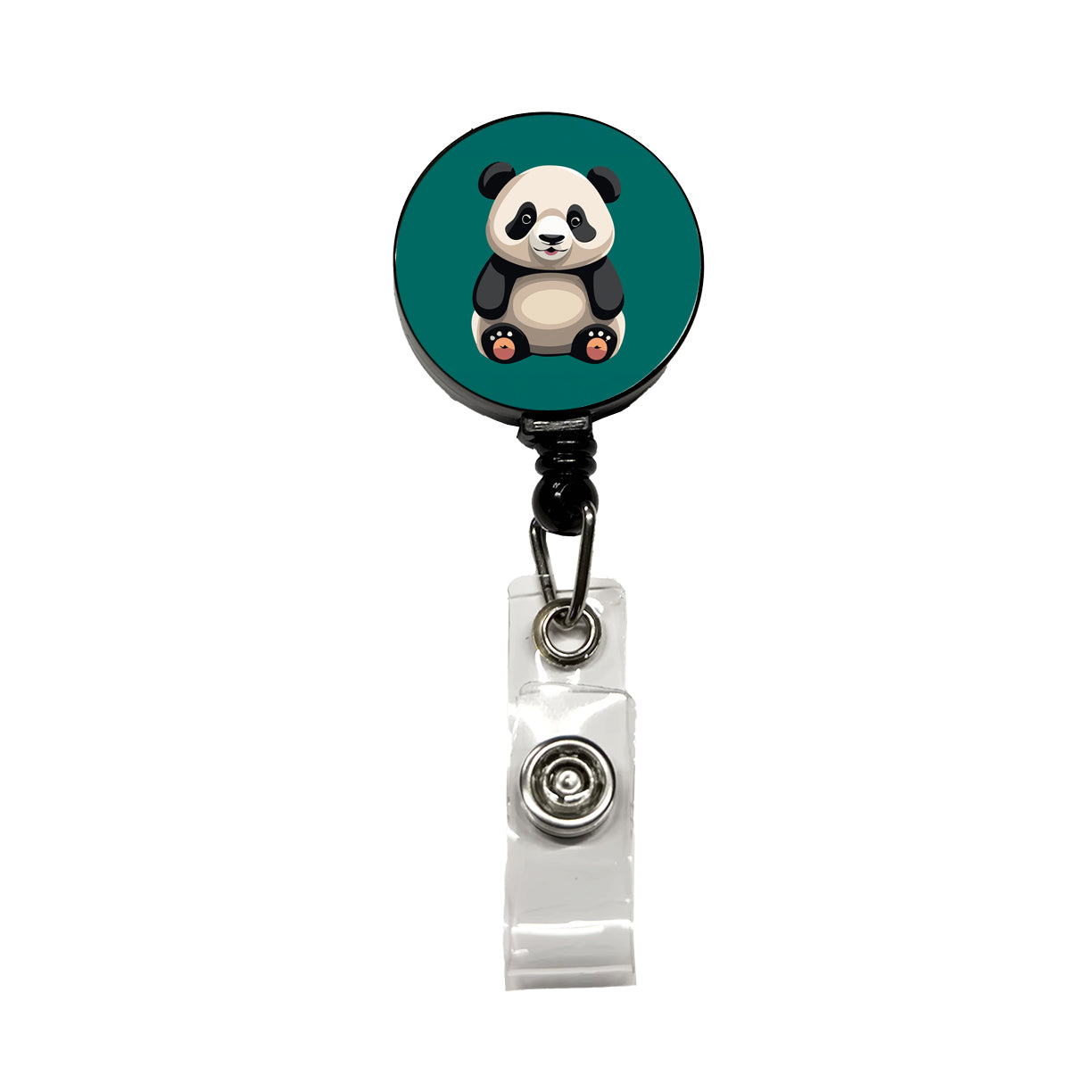 Panda Sitting Retractable ID Key Card Name Tag Badge Holder with Clip