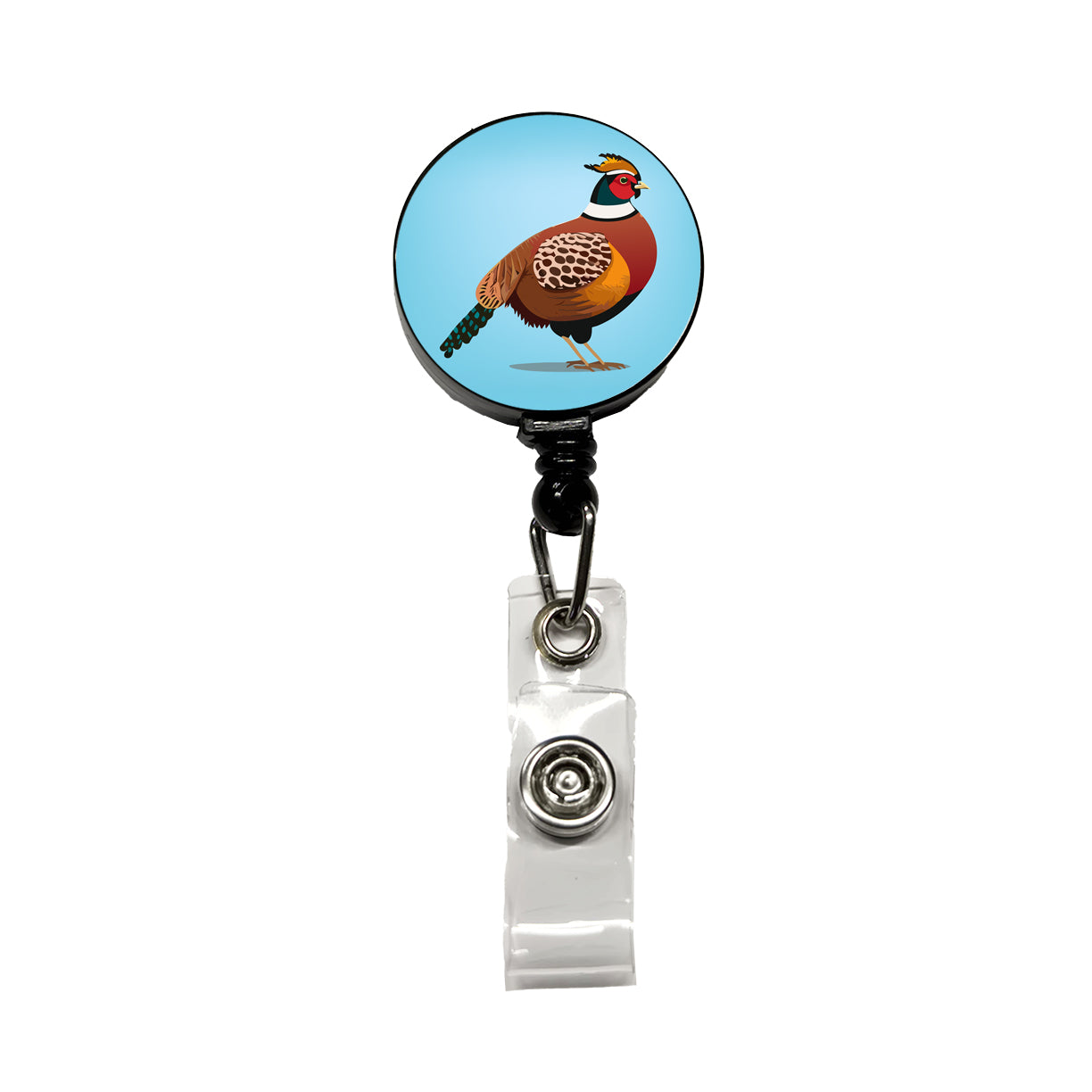 Pheasant Bird Hunting Retractable ID Key Card Name Tag Badge Holder with Clip