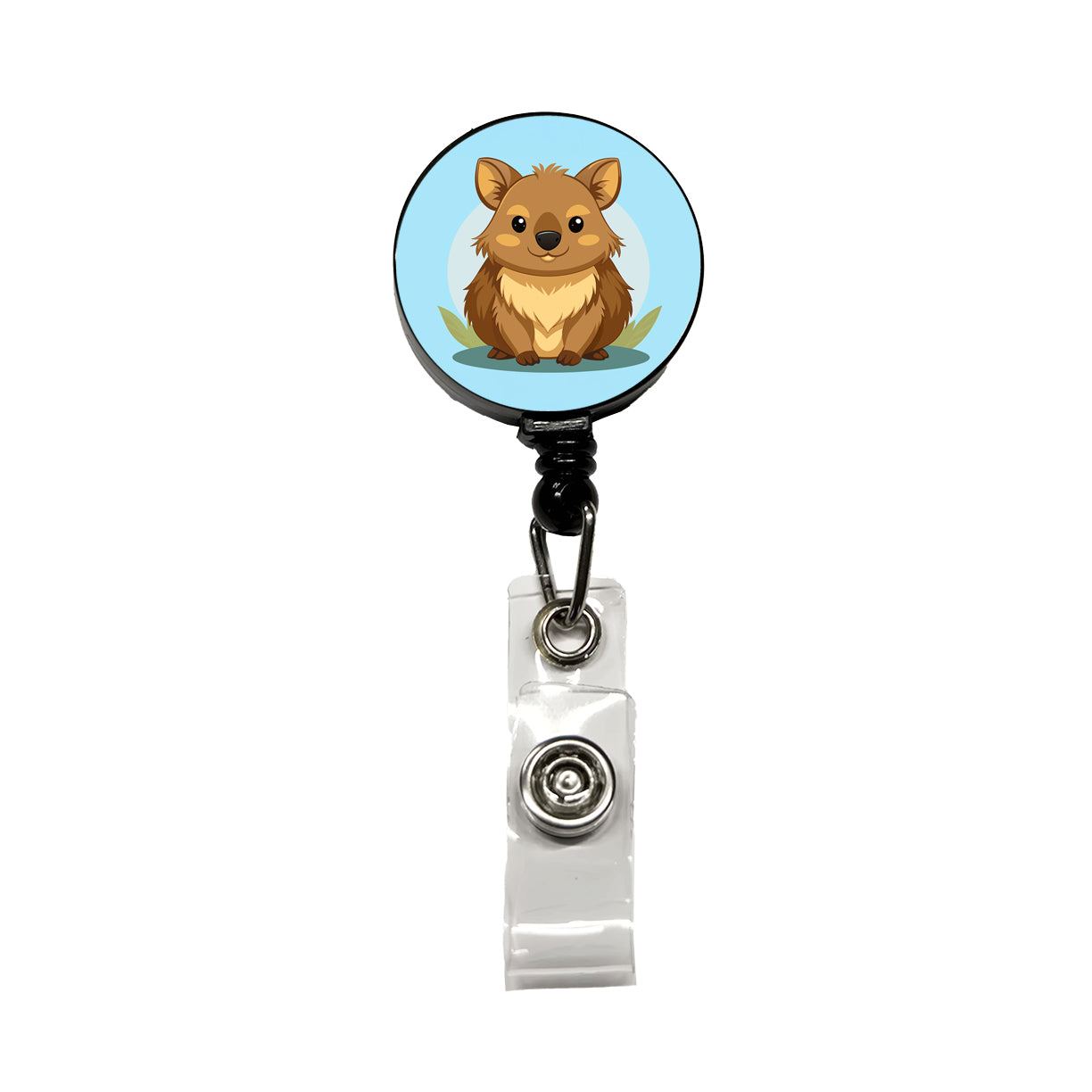 Quokka Cute Australian Animal Retractable ID Key Card Name Tag Badge Holder with Clip