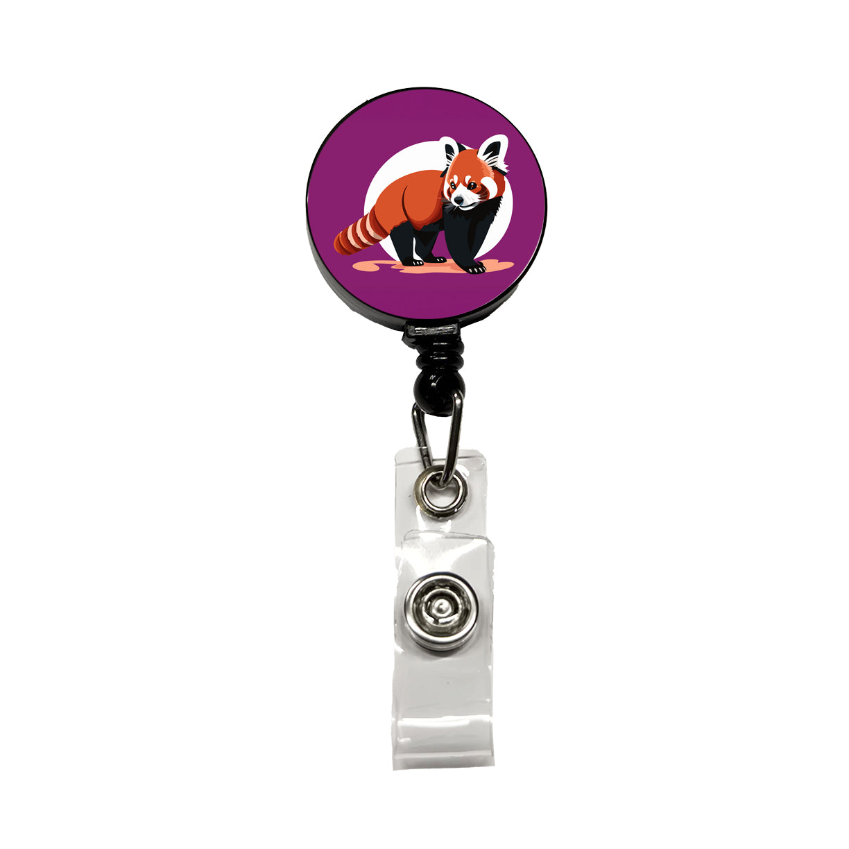 Red Panda Standing Retractable ID Key Card Name Tag Badge Holder with Clip
