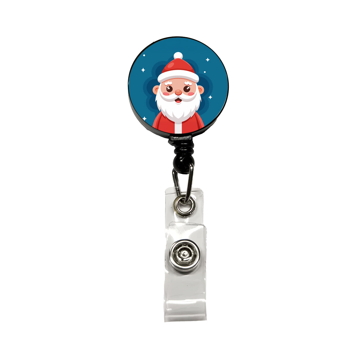 Santa Cute Xmas Christmas Retractable ID Key Card Name Tag Badge Holder with Clip