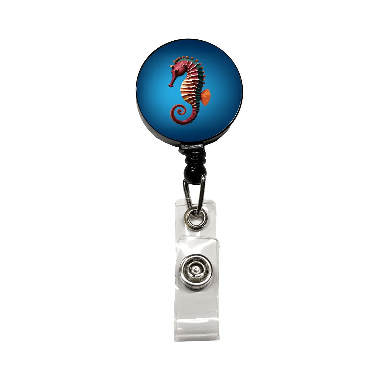 Seahorse Sea Horse Ocean Retractable ID Key Card Name Tag Badge Holder with Clip