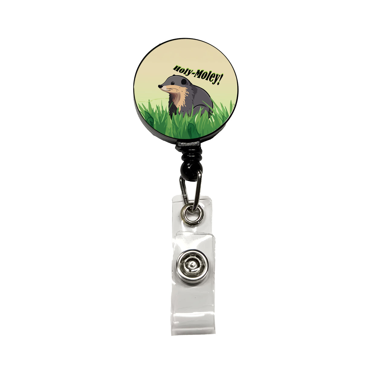 Shrew Mole Holy Moley Funny Animal Retractable ID Key Card Name Tag Badge Holder with Clip