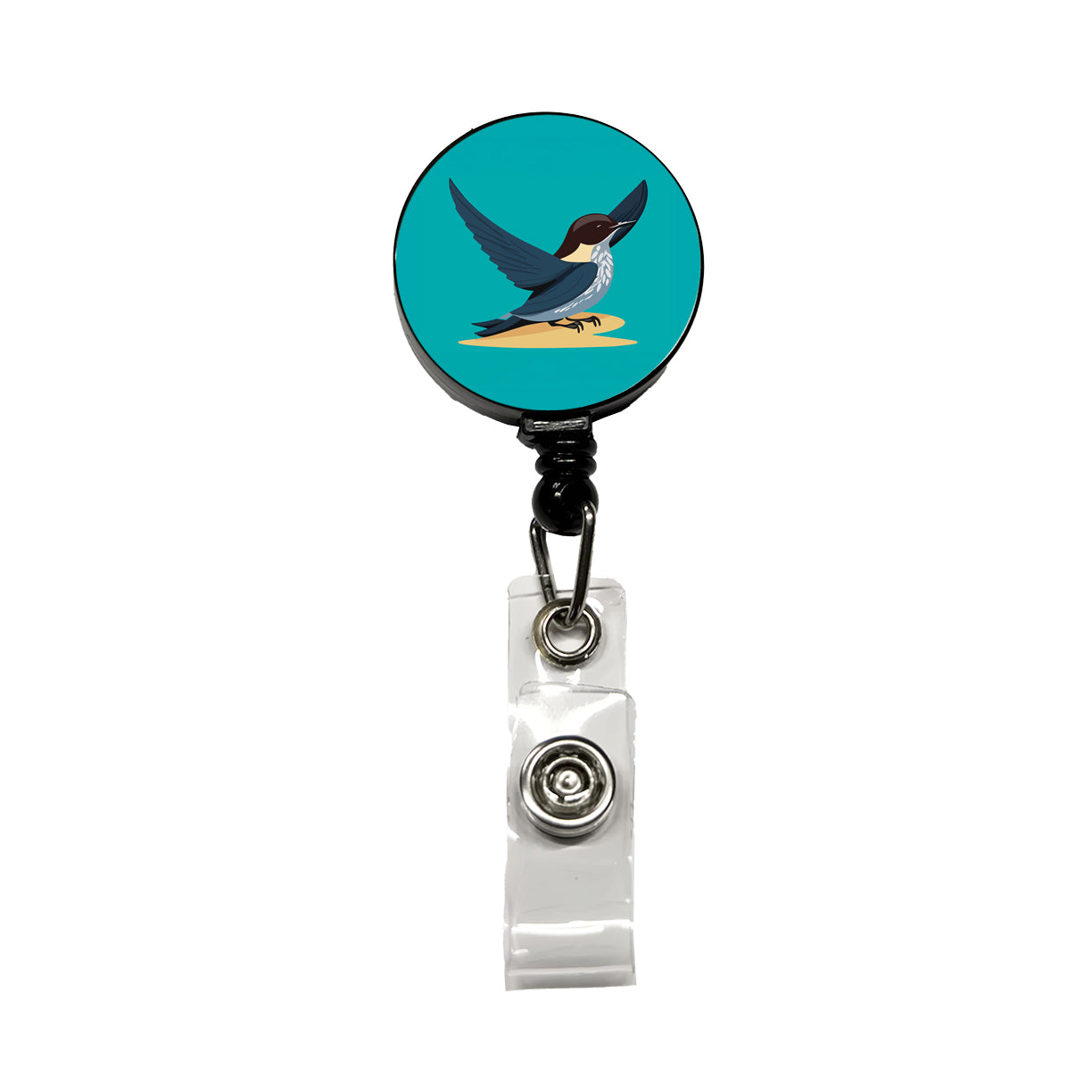 Swallow Bird Blue Retractable ID Key Card Name Tag Badge Holder with Clip