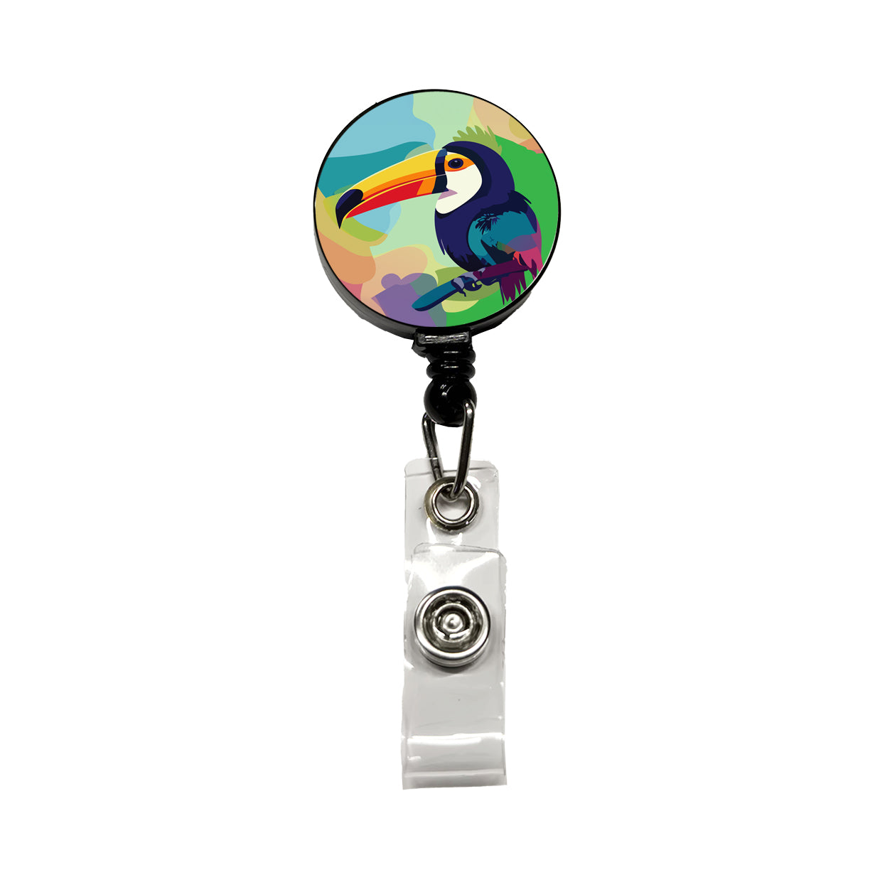 Toucan Tucan Tropical Bird Retractable ID Key Card Name Tag Badge Holder with Clip