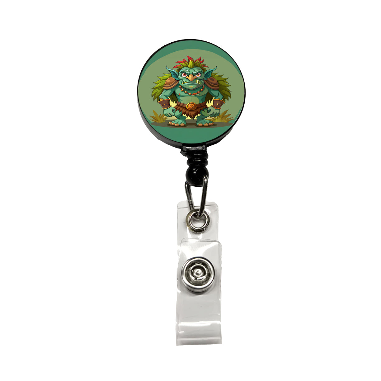 Troll Ogre Ugly Retractable ID Key Card Name Tag Badge Holder with Clip