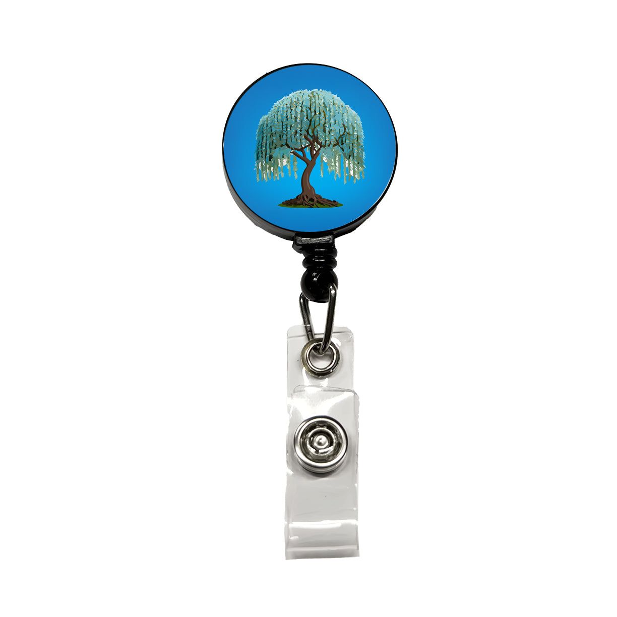 Weeping Willow Tree Retractable ID Key Card Name Tag Badge Holder with Clip