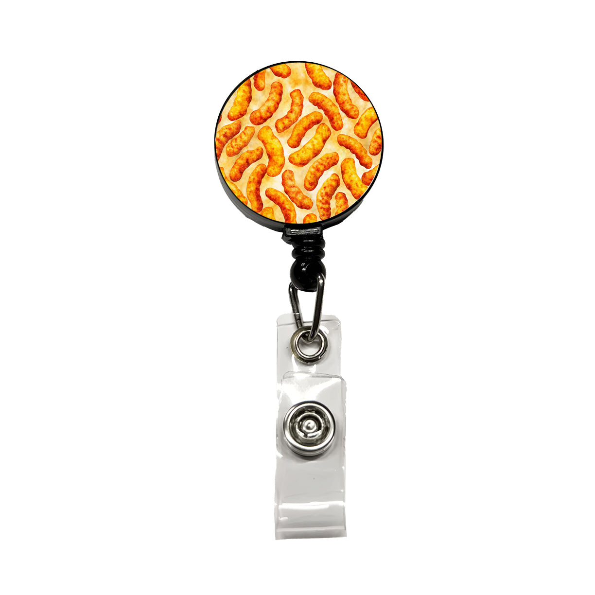 Cheese Curls Puffs Snacks Retractable ID Key Card Name Tag Badge Holder with Clip