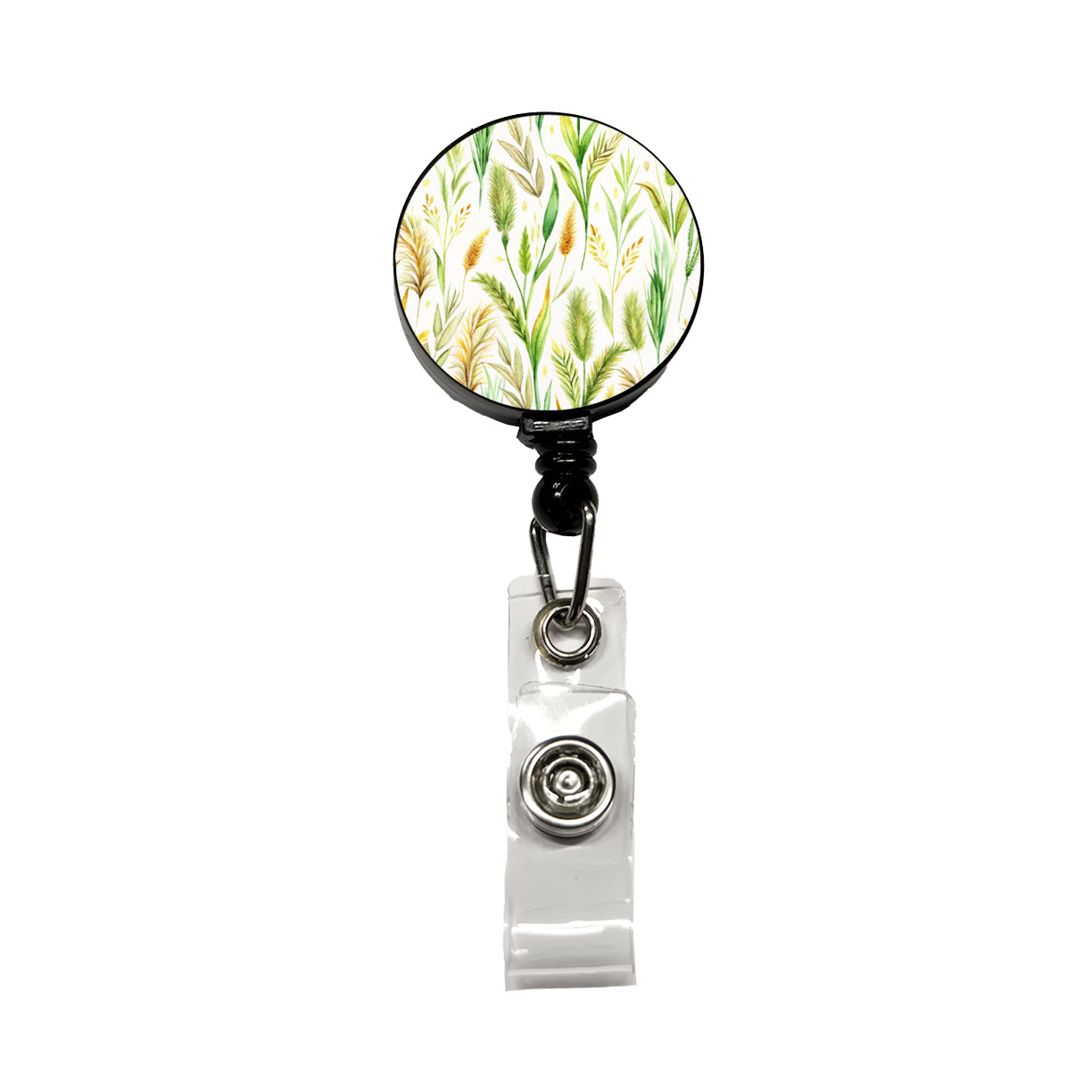 Wild Grasses Retractable ID Key Card Name Tag Badge Holder with Clip