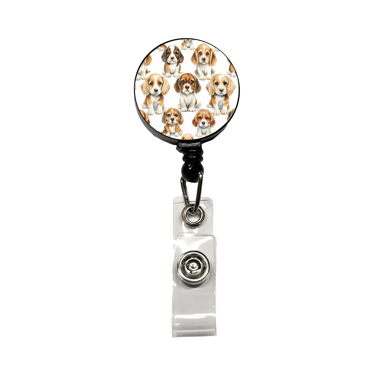 Adorable Puppies Dogs Retractable ID Key Card Name Tag Badge Holder with Clip