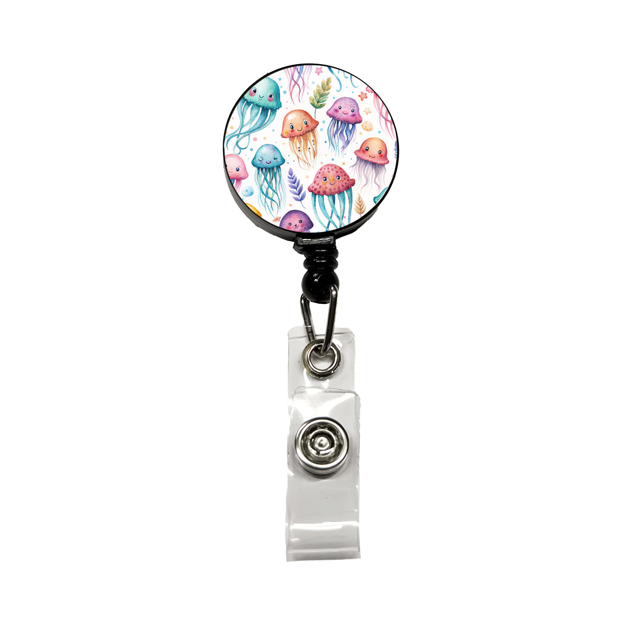 Lots Of Sweet Jellyfish Retractable ID Key Card Name Tag Badge Holder with Clip