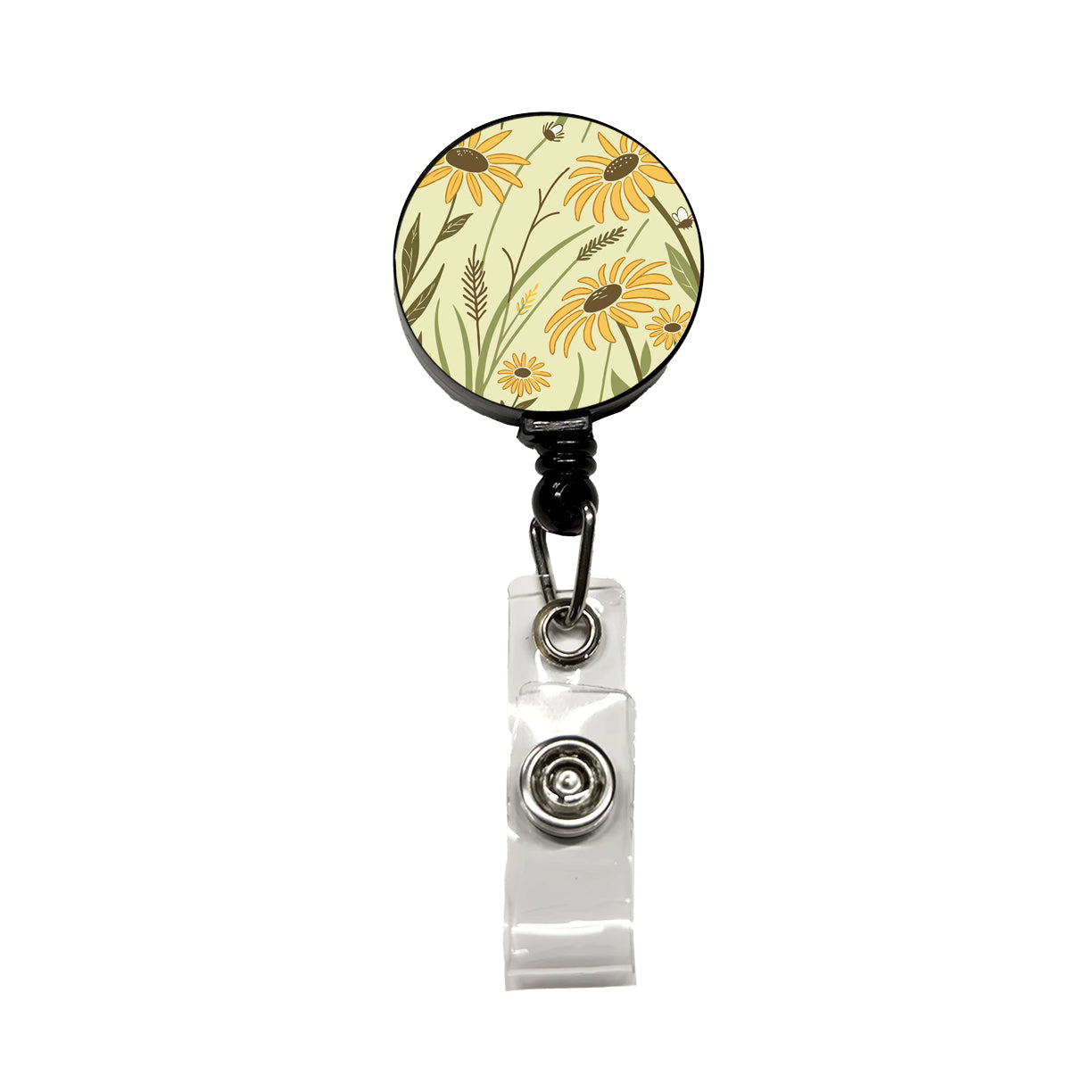 Lovely Sunflowers Retractable ID Key Card Name Tag Badge Holder with Clip