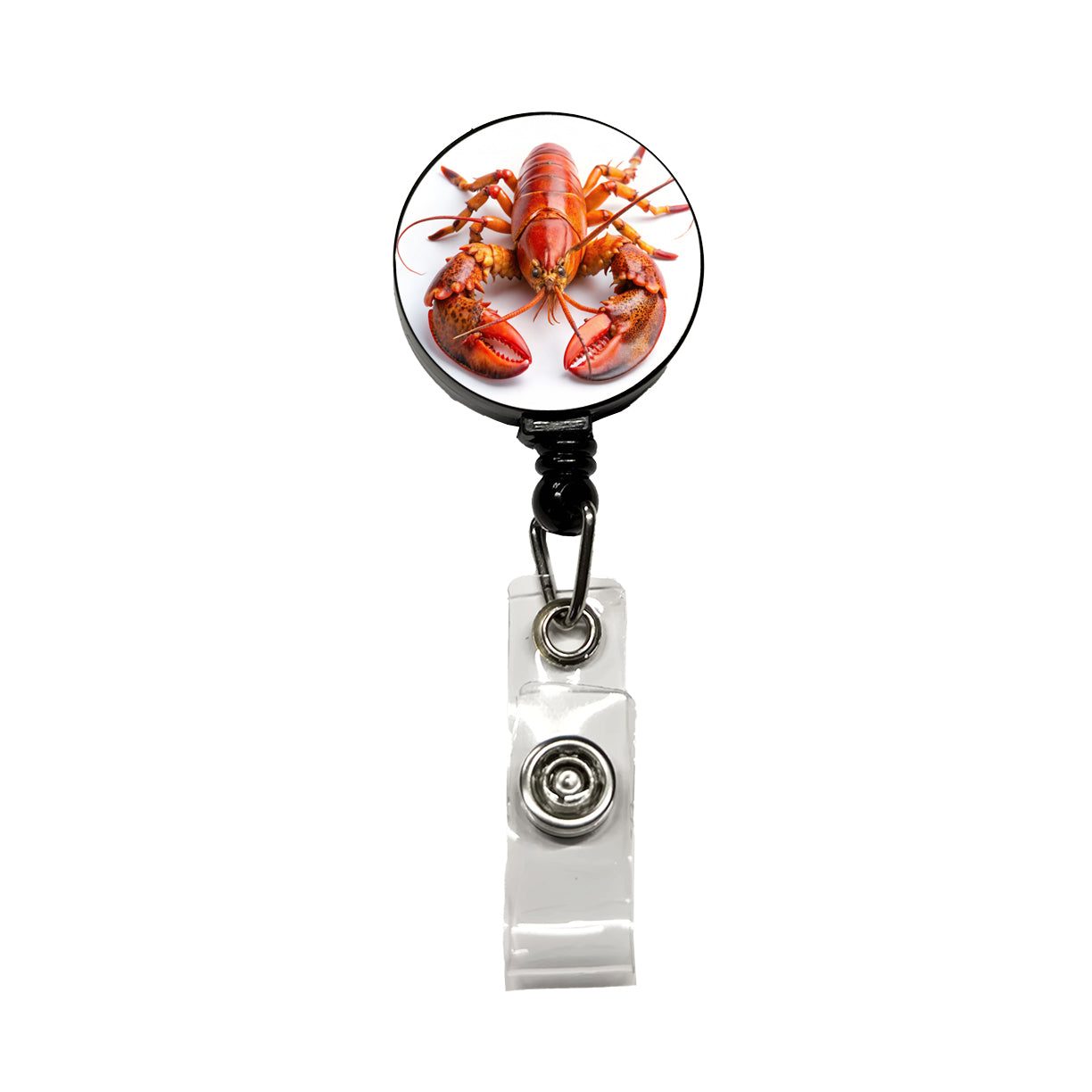 New England Lobster On White Background Retractable ID Key Card Name Tag Badge Holder with Clip