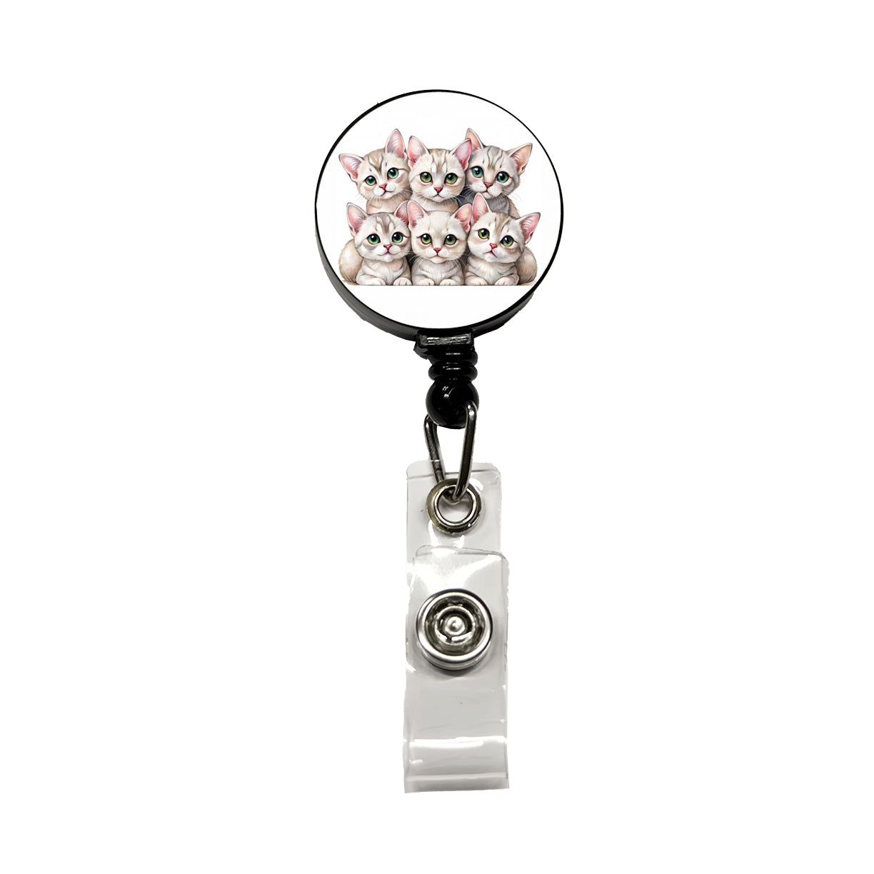 Sweet Burmilla Cats Retractable ID Key Card Name Tag Badge Holder with Clip