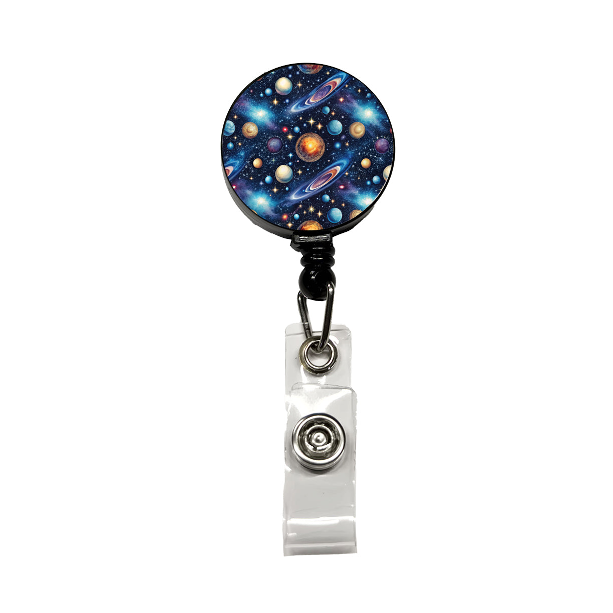 Galaxy Outer Space Astronomy Pattern Retractable ID Key Card Name Tag Badge Holder with Clip