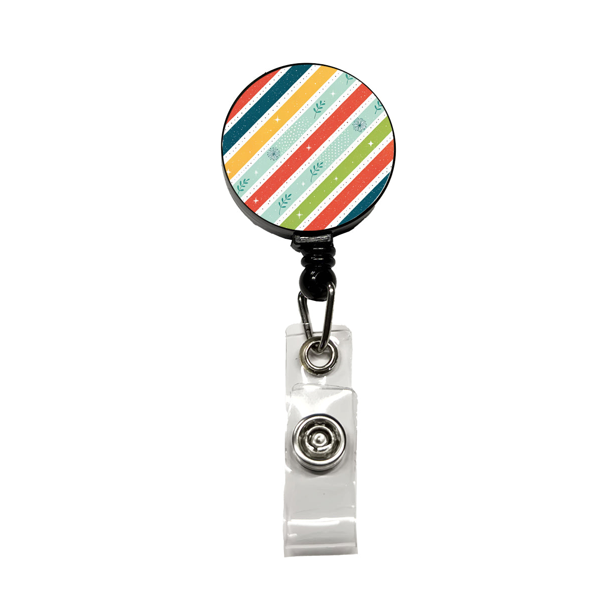Cute Diagonal Stripes Retractable ID Key Card Name Tag Badge Holder with Clip
