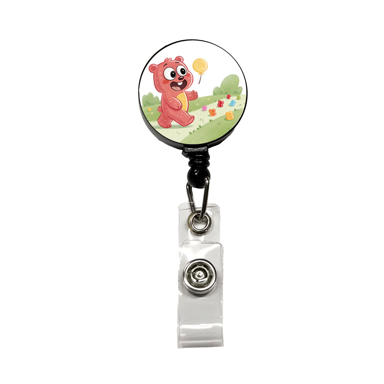 Gummi Bear Walking Retractable ID Key Card Name Tag Badge Holder with Clip