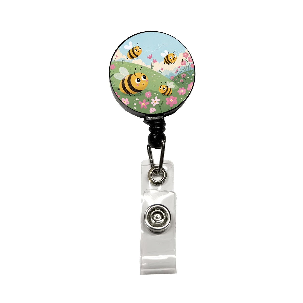 Kawaii Bumble Bees Retractable ID Key Card Name Tag Badge Holder with Clip