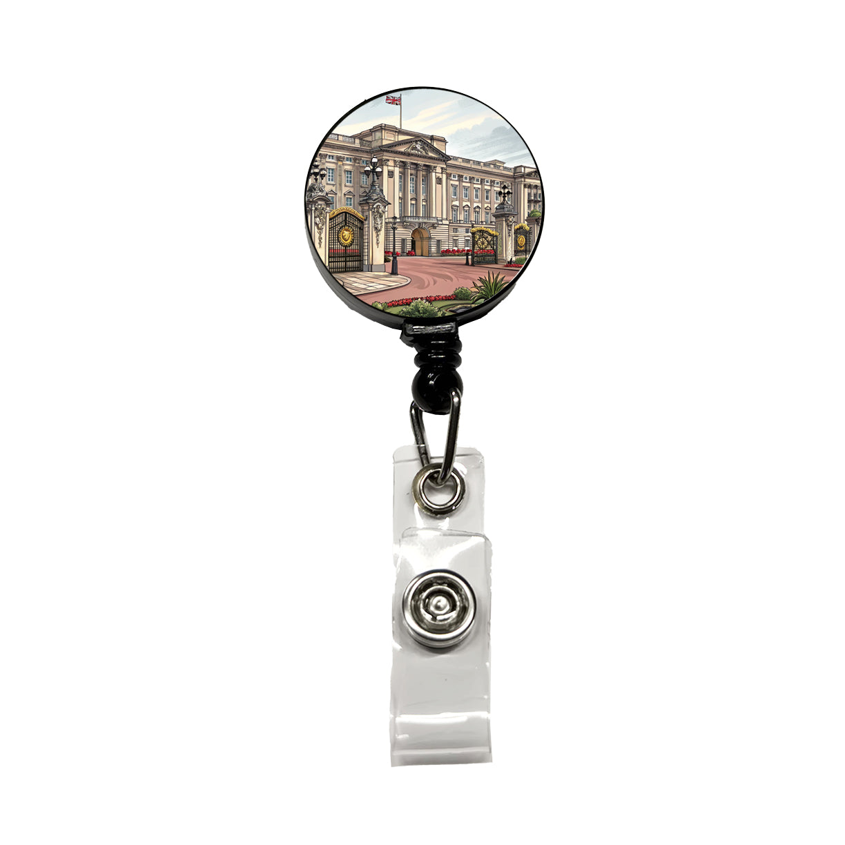 Buckingham Palace London England Great Britain Retractable ID Key Card Name Tag Badge Holder with Clip