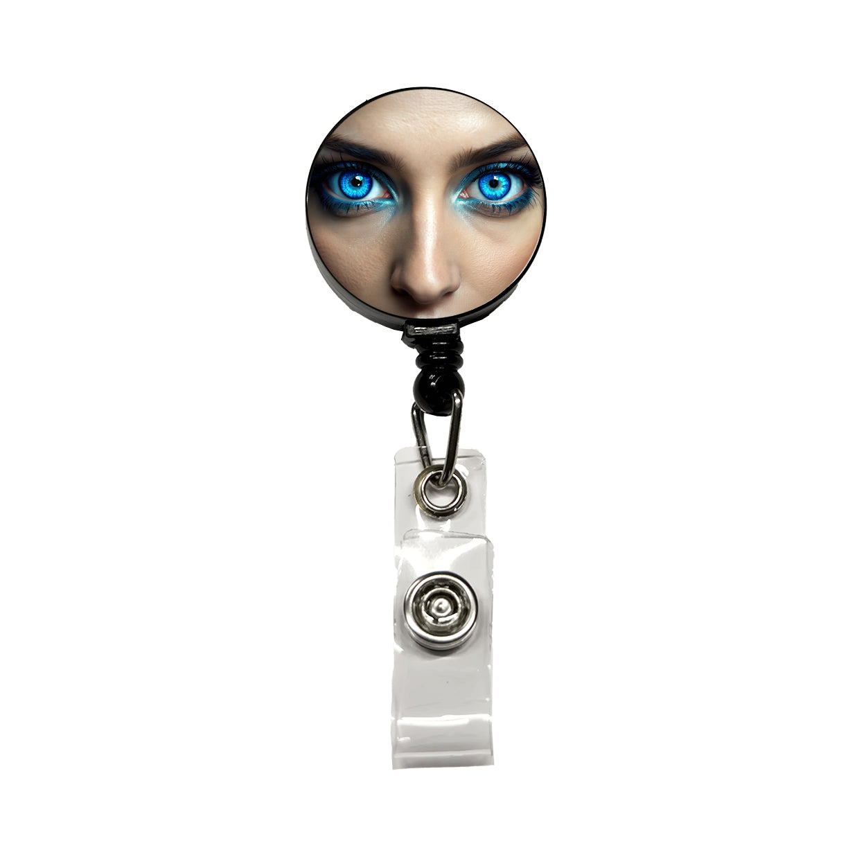 Close-Up Of Blue Eyes Retractable ID Key Card Name Tag Badge Holder with Clip
