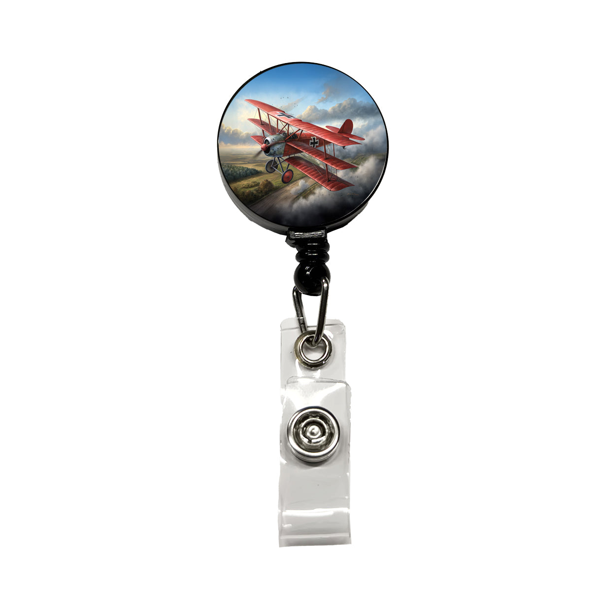 Fokker Dr.I Triplane WWI German Fighter Plane Retractable ID Key Card Name Tag Badge Holder with Clip