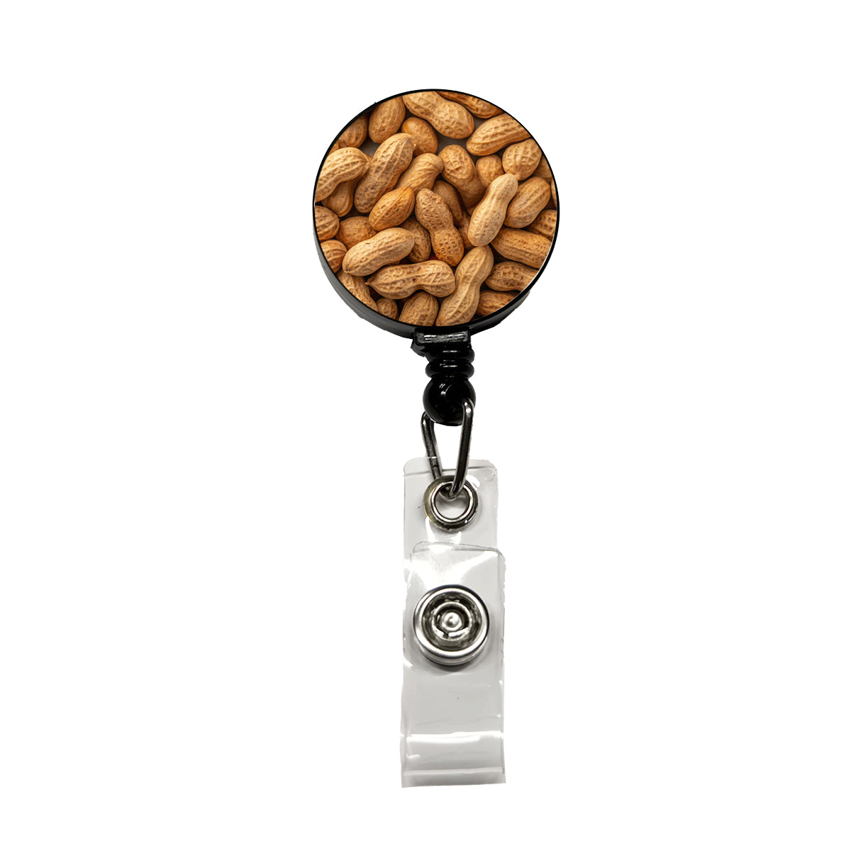 Lots of Roasted Peanuts in Their Shells Retractable ID Key Card Name Tag Badge Holder with Clip