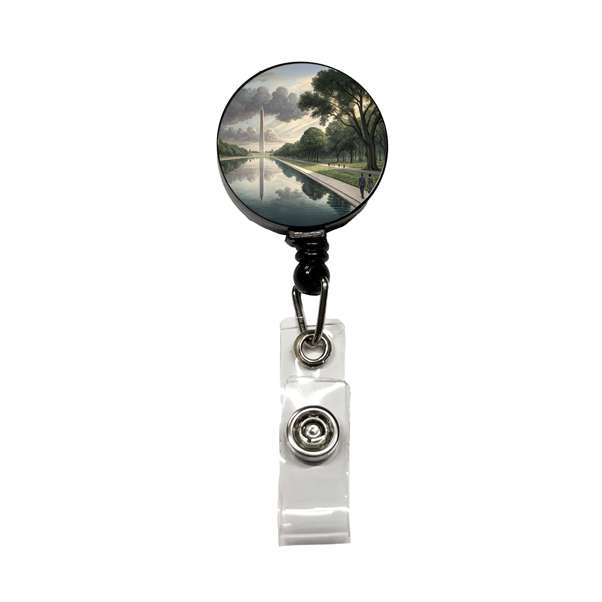 National Mall Reflecting Pool In Washington DC Retractable ID Key Card Name Tag Badge Holder with Clip